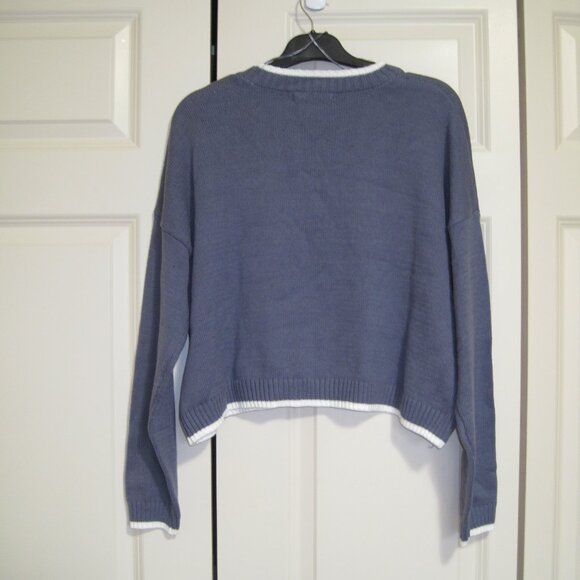 NWT Sincerely Jules Blue 'Weekend' Crew Neck Sweater - Picture 2 of 7